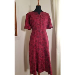 1960's Silky Floral Party Dress